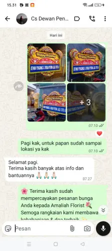 Testimonial Papan Bunga Pernikahan curugbadak